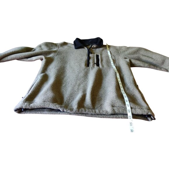 Eddie Bauer Men's Medium Light Brown Fleece Zip Pocket Pullover Sweatshirt - Picture 6 of 10